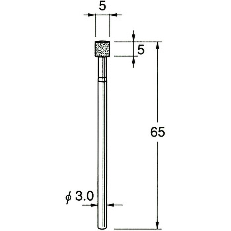 D6105 機械研削用 軸付電着ダイヤモンド砥石 リューター(日本精密機械工作) #170 刃径5mm  D6105