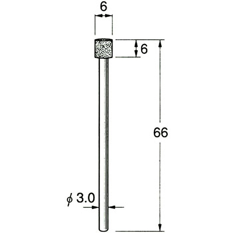 D6106 機械研削用 軸付電着ダイヤモンド砥石 リューター(日本精密機械工作) #170 刃径6mm  D6106