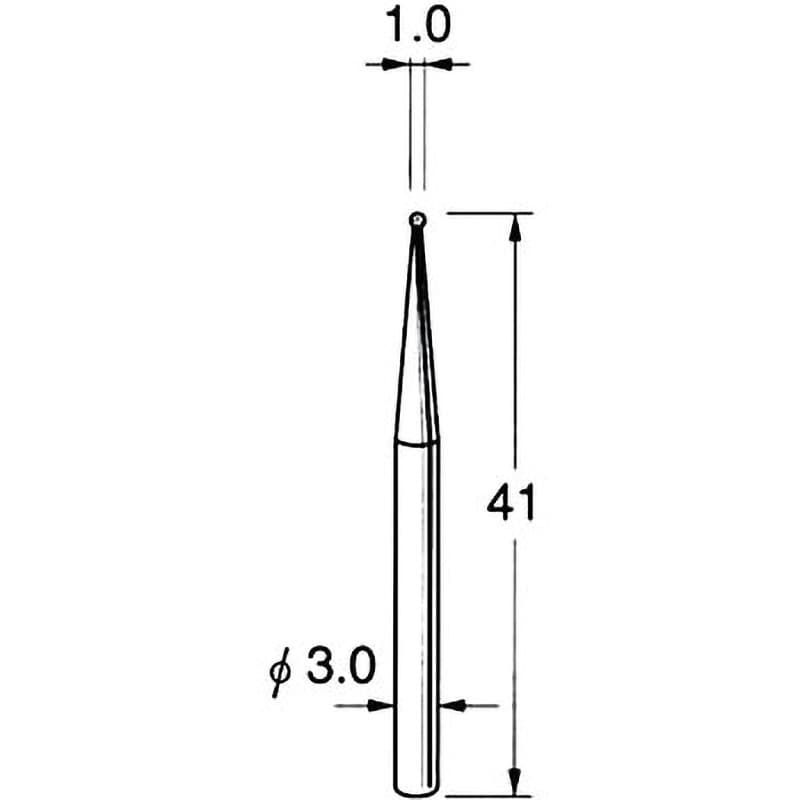 N1010 軸付電着ボラゾン砥石 軸径3mm 1本 リューター(日本精密機械工作