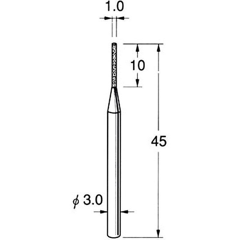 N1110 軸付電着ボラゾン砥石 軸径3mm 1本 リューター(日本精密機械工作