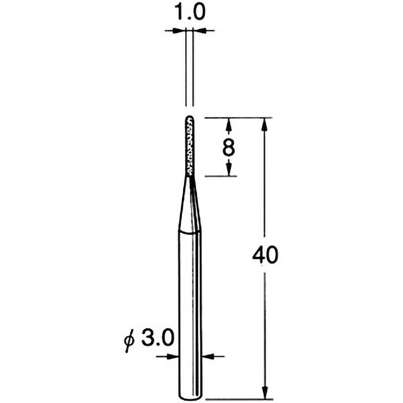 N1210 軸付電着ボラゾン砥石 軸径3mm 1本 リューター(日本精密機械工作