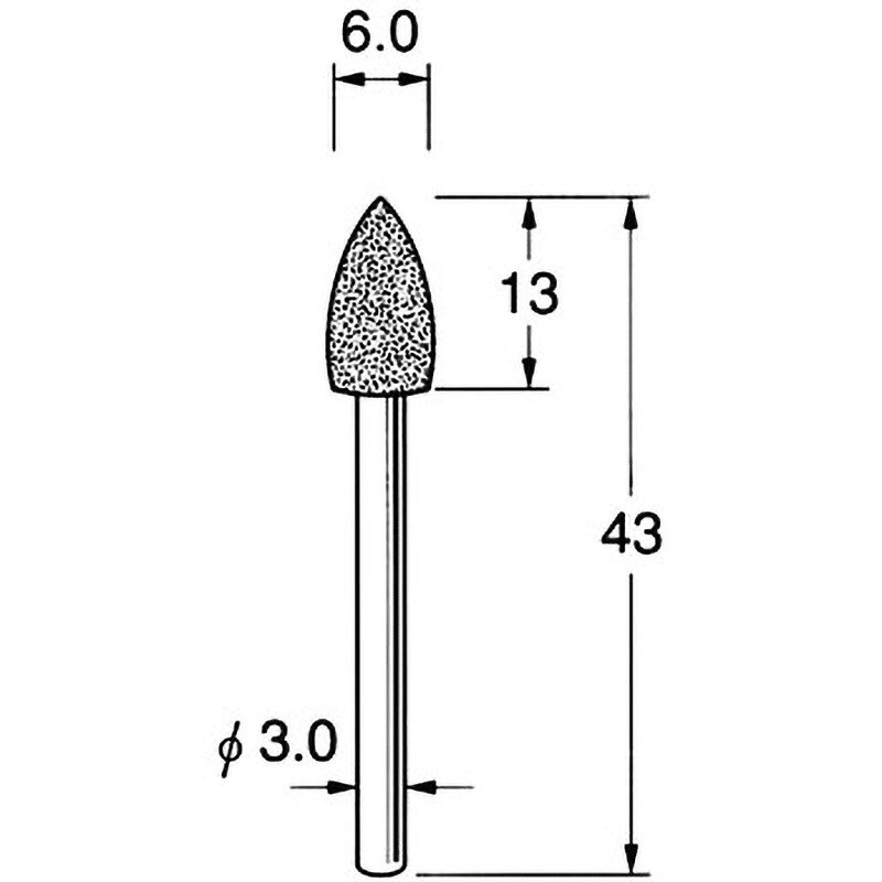N1560 軸付電着ボラゾン砥石 軸径3mm 1本 リューター(日本精密機械工作
