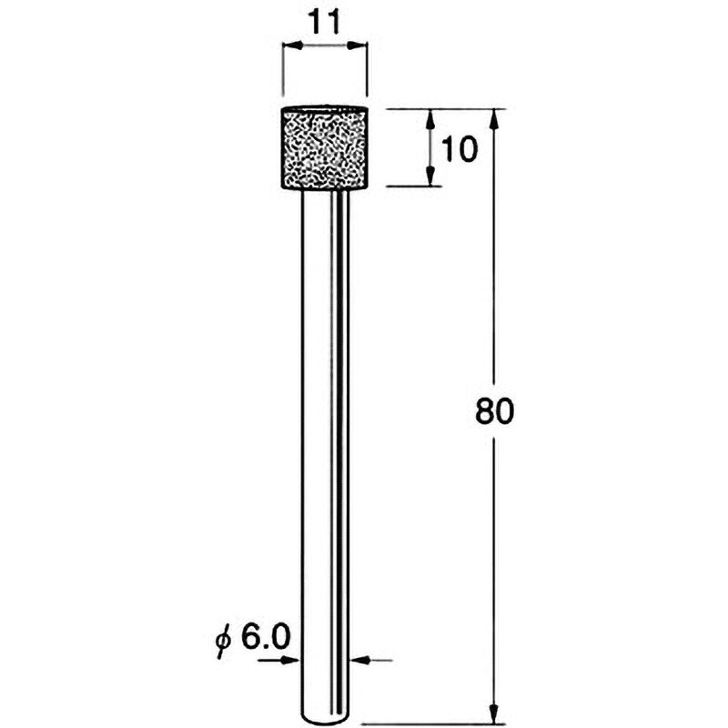 N5611 機械研削用 軸付電着ボラゾン砥石 1本 リューター(日本精密機械