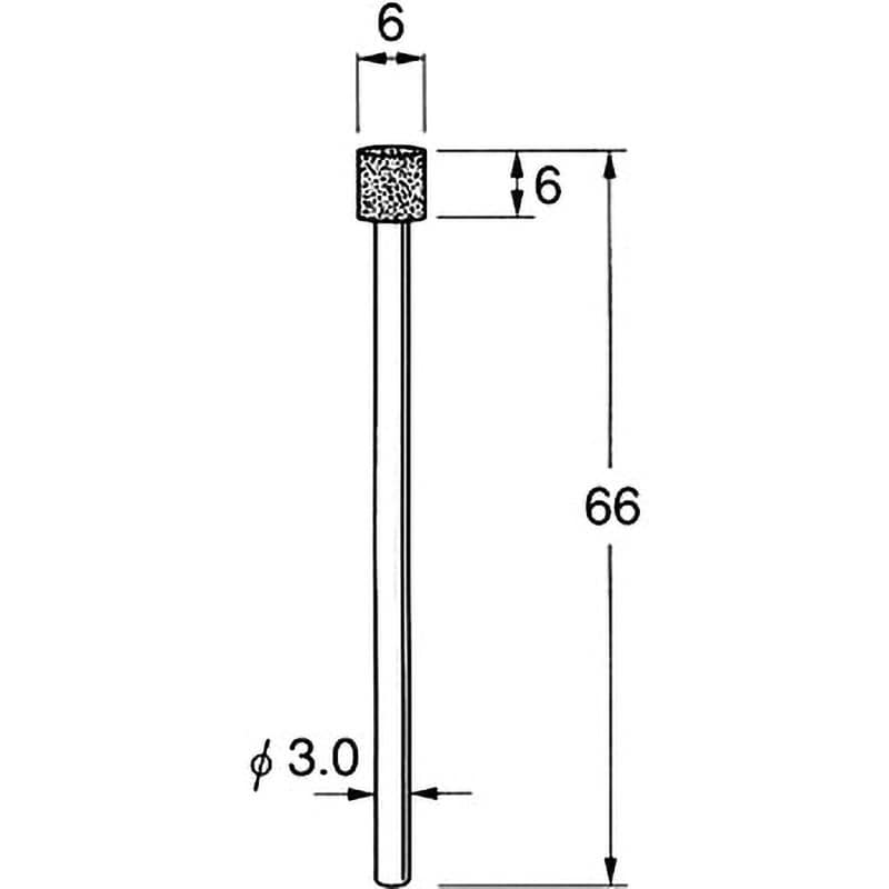 N7106 機械研削用 軸付電着ボラゾン砥石 1本 リューター(日本精密機械