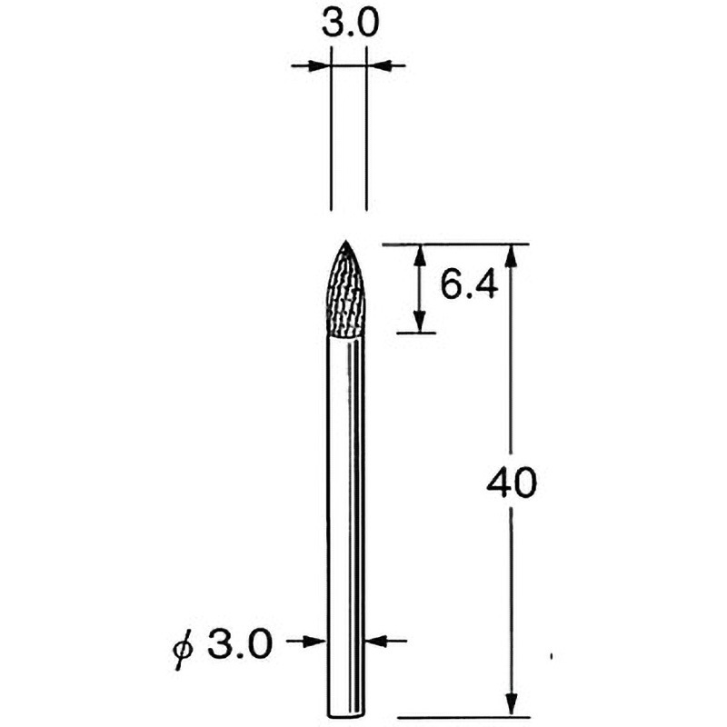 K3323 超硬カッター シャンク径3mm リューター(日本精密機械工作) 金属