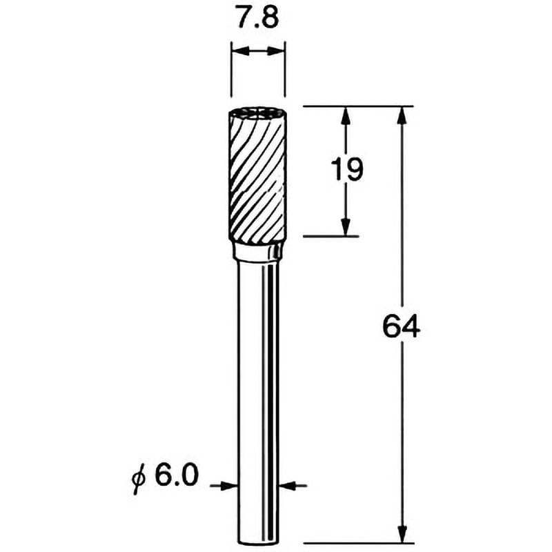 K6133 超硬カッター シャンク径6mm リューター(日本精密機械工作) 金属・非金属用 最高使用回転数23000rpm 刃径7.8mm  K6133