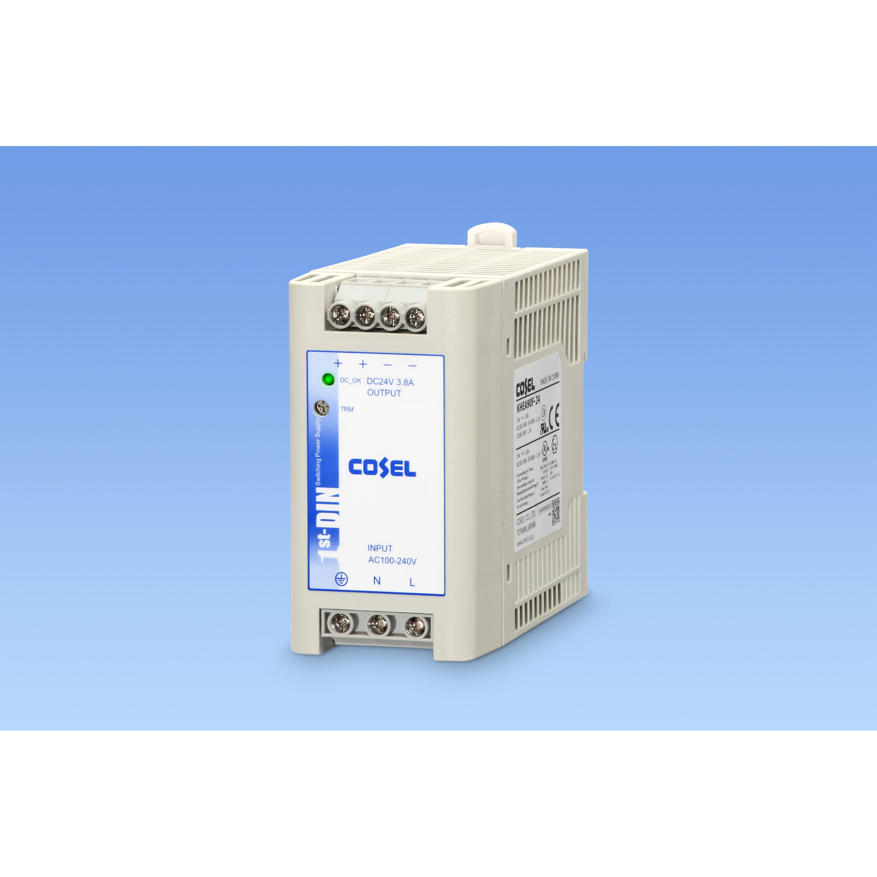 KHEA90F-24-CE 電源ユニット KHシリーズ コーセル カバー付き/DINレール直付き KHEシリーズ 90W 3.8A 91.2W   KHEA90F-24-CE