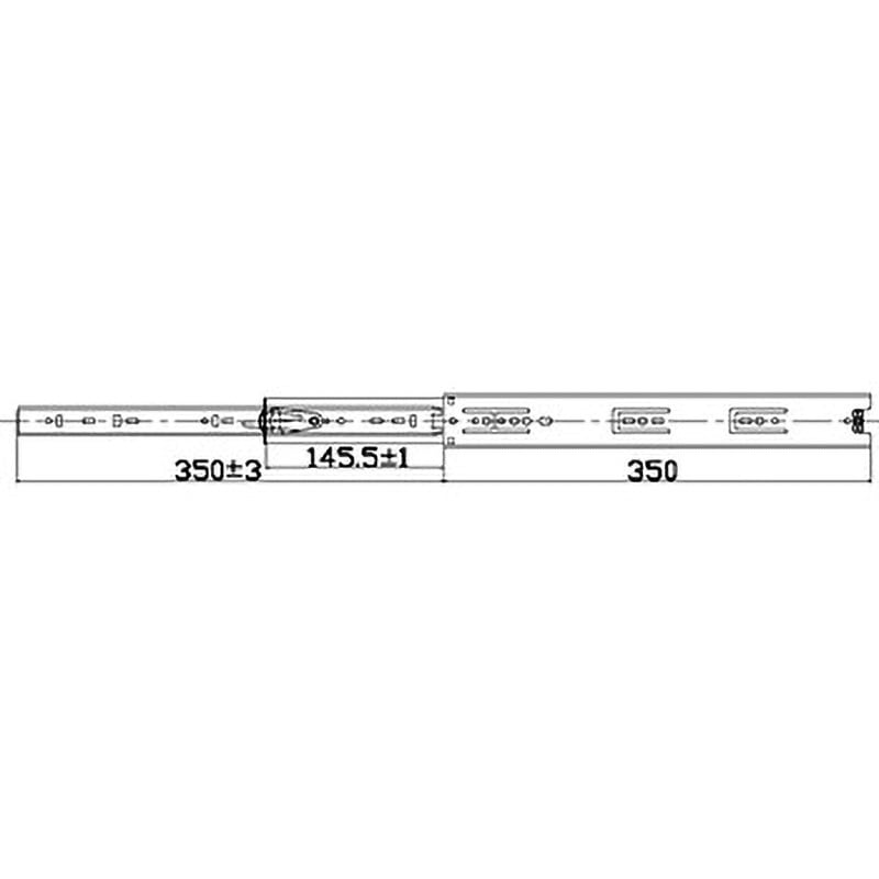 SR45-350 スライドレール 三段引 モノタロウ 3段 レール長さ350mm移動