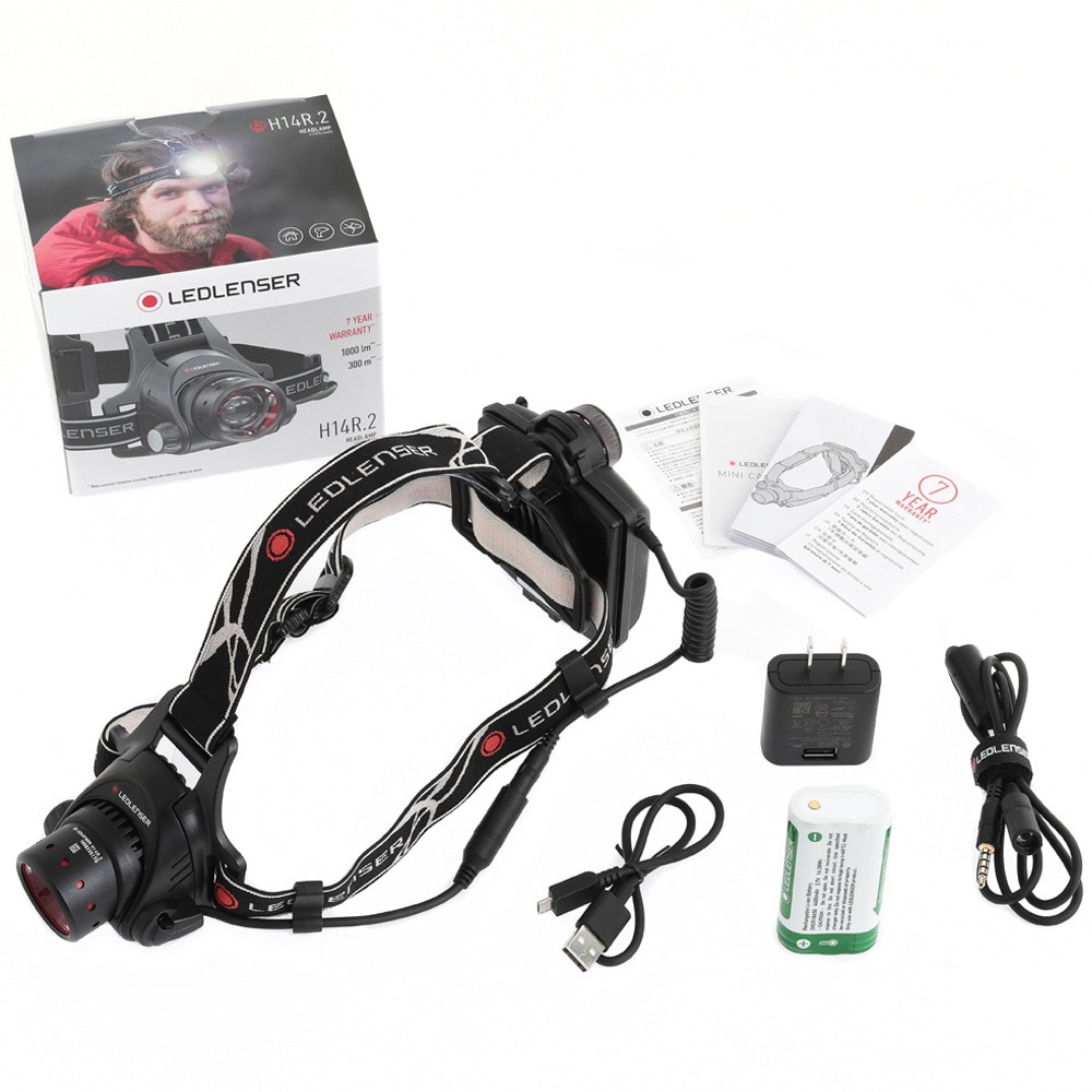 A88-39 LED LENSER H14.2 ヘッドランプ　2台セット Amazon.co.jp: Ledlenser(レッドレンザー) H14R.2 LEDヘッド