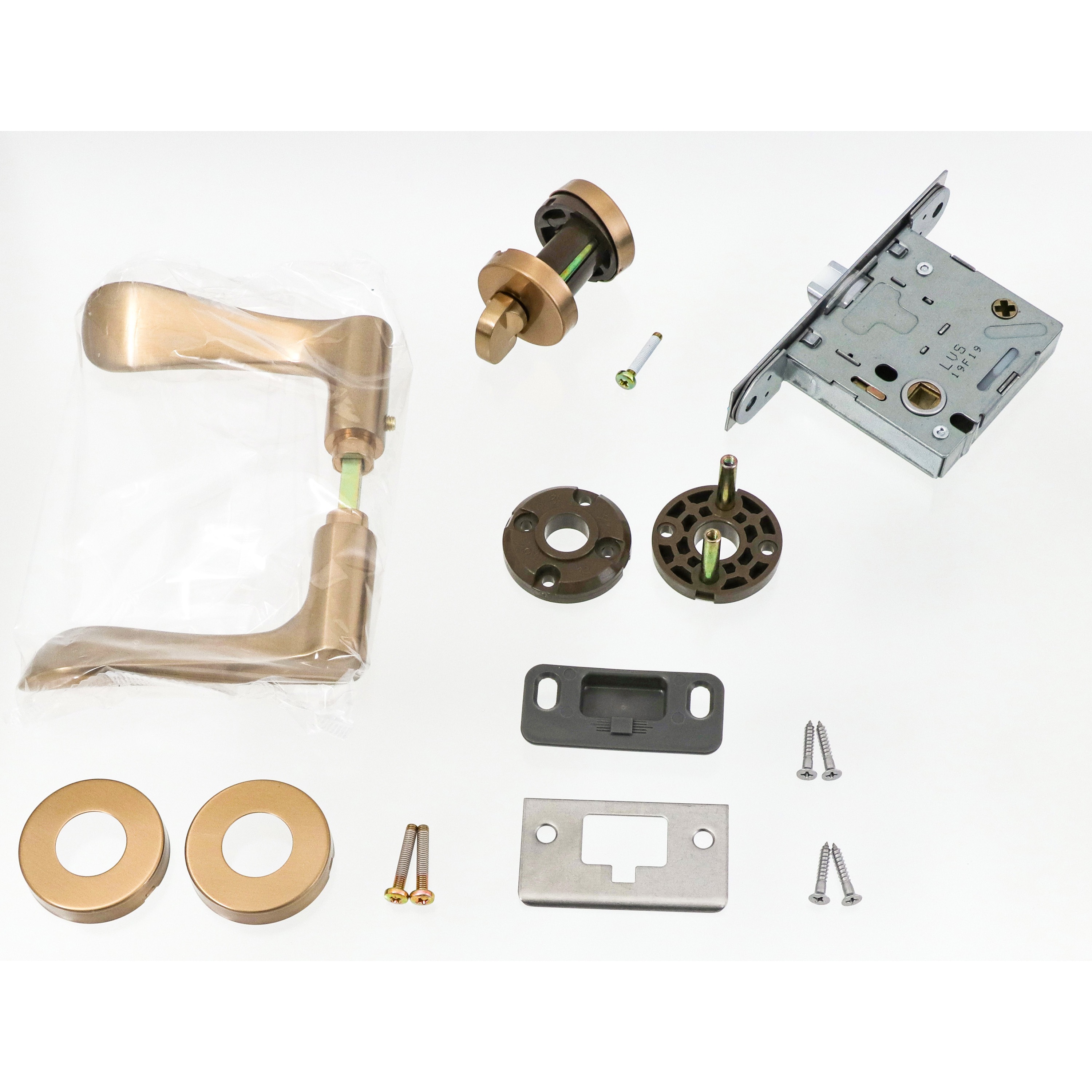 LVS-52-4ND-SG ハイレバーNo．52 表示錠セット GIKEN(川口技研) LVSケース錠 丸座(セパレート)タイプ サテンゴールド 適合扉厚28～40mm  LVS-52-4ND-SG