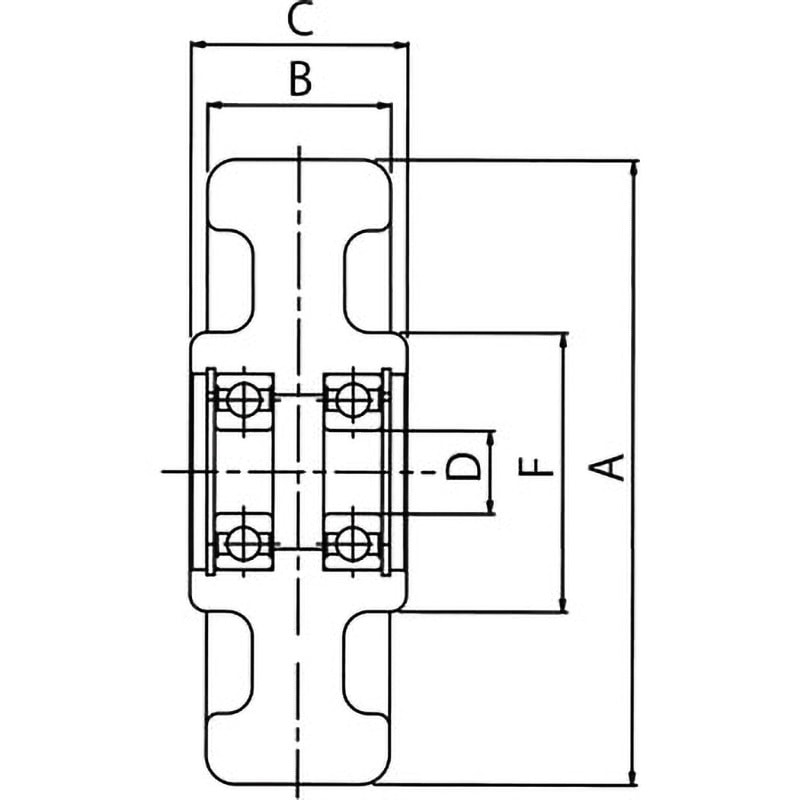 UWBSDタイプ 車輪 サイズ100mm MCナイロン車輪(スリムタイプ