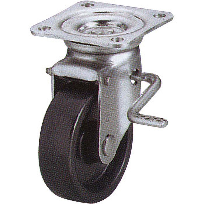 きゃすたーキャスター MCEJSZ75 ステンレス製キャスター 自在・ストッパー(JSZ)金具付 岡本工