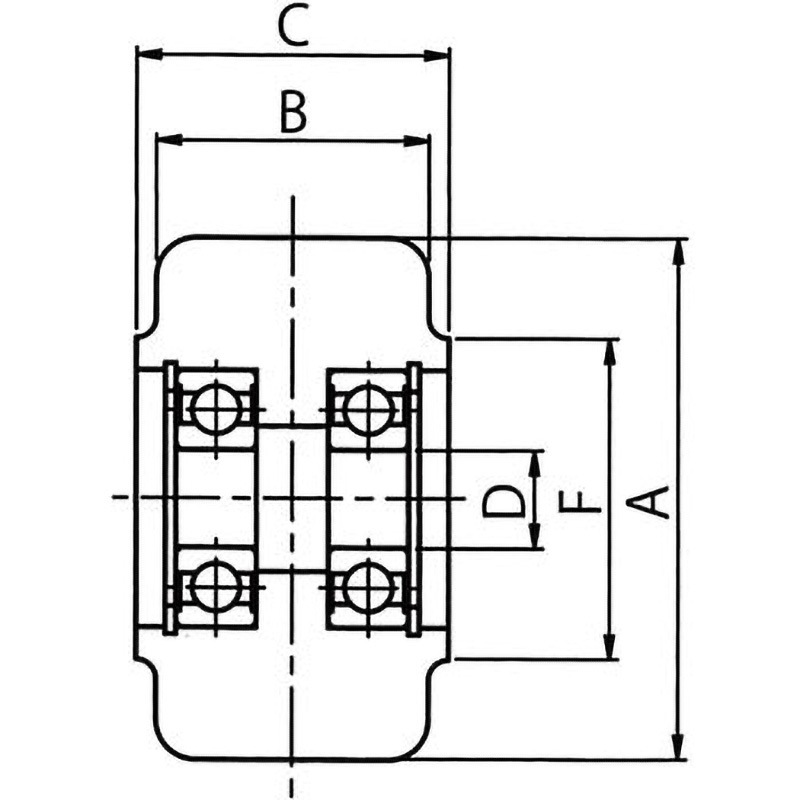 MCB50-8 小型重荷重用キャスター専用車輪 岡本工機 MCナイロン