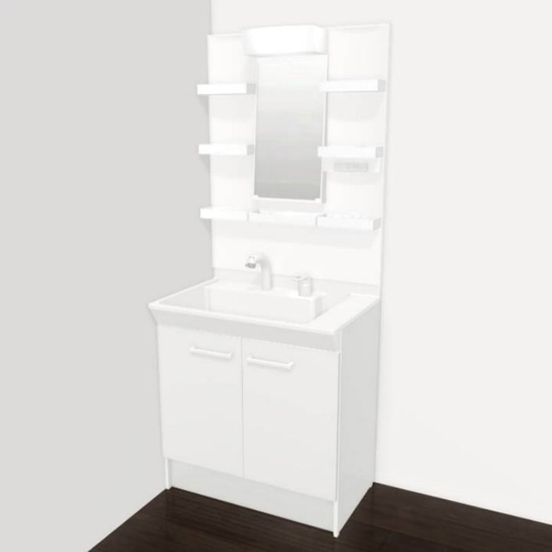 MNS1-751XJU リクシル LIXIL/INAX エスタ LED照明1面鏡のみ 大型鏡 間口750 ○INAX&frasl;LIXIL 洗面化粧台 エスタ MNS1-751XJU間口750mm 全高1900mm