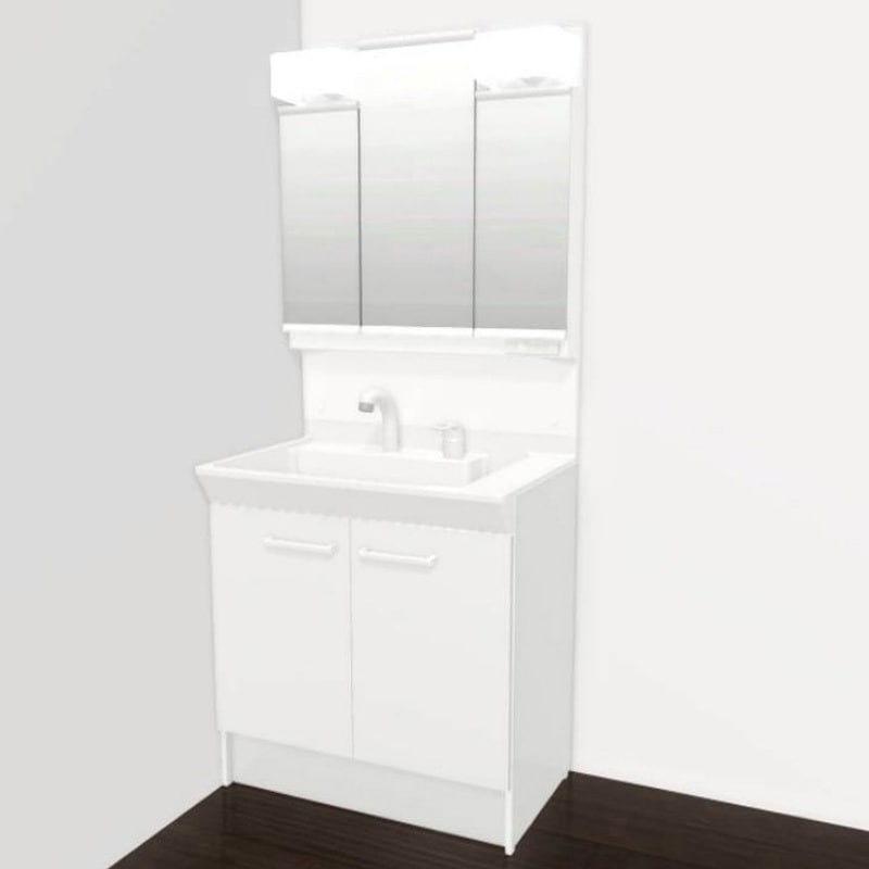 MPV1-753TYJ/PV2N-755S(4)Y 洗面化粧台 PVシリーズ INAX(LIXIL) 電球型LED照明 一体型 一般地用 3面鏡/全収納タイプ 間口750mm 43,537円