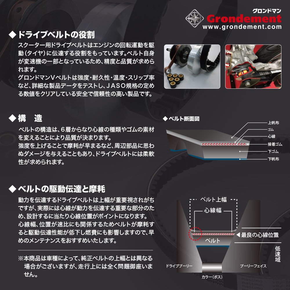 VBJ-118H massimo 国産ドライブ Vベルト 1本 Grondement(グロンドマン