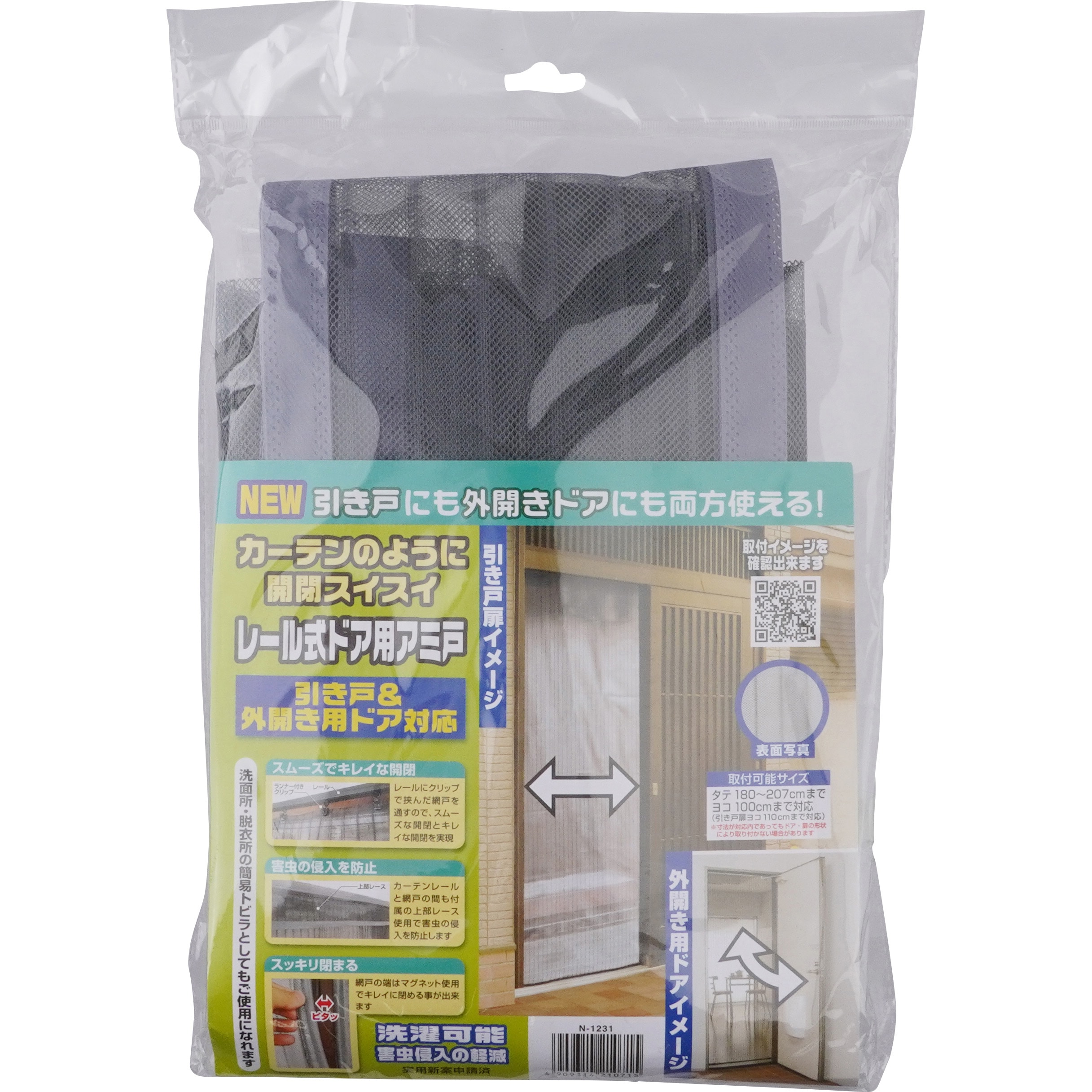 N-1231 NEW レール式ドア用網戸 1セット ノムラテック 【通販モノタロウ】