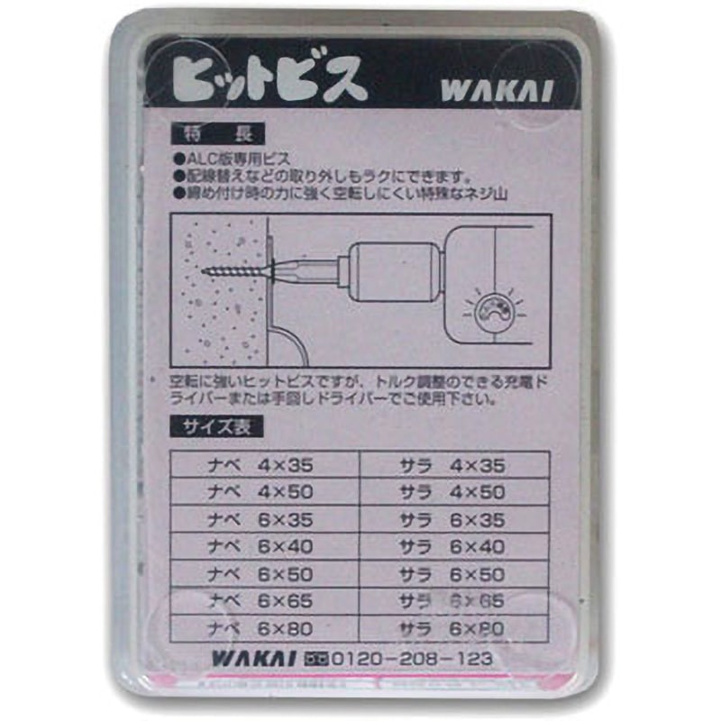 Baviplan6本　Ronas 1本の７本セット HBN-6065 ヒットビス ナベ 若井産業 ねじ径M6 1パック(50本) HBN-6065