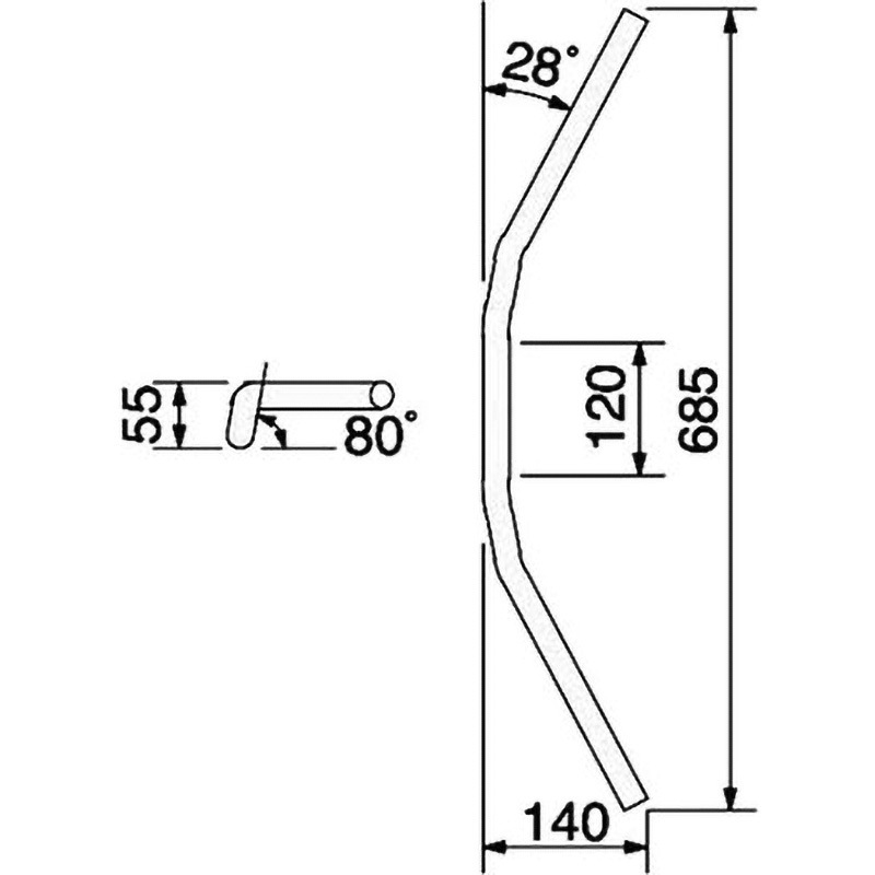 HBK689B バーハンドルkit ブラケット式 ハリケーン ブラック色