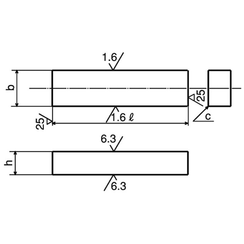 新ＪＩＳ　片丸キー（姫野製）　 24X16X140　Ｓ４５Ｃ　生地 両丸キー（新ＪＩＳ（姫野製S45C リョウマルキー(ヒメノ 24X16X140