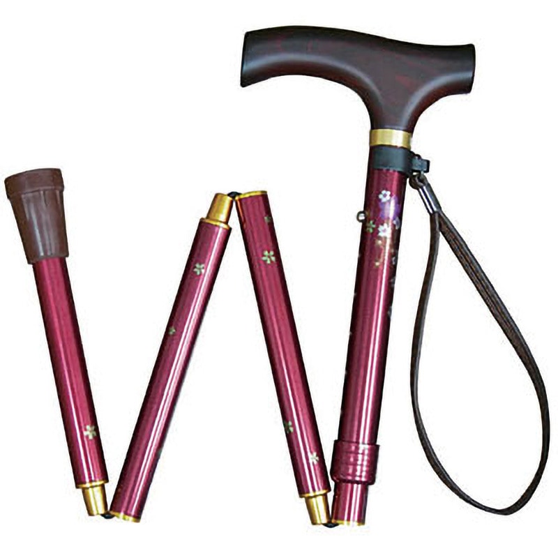 306267 折りたたみ式伸縮ステッキ EOP03 幸和製作所 全長72～82cm