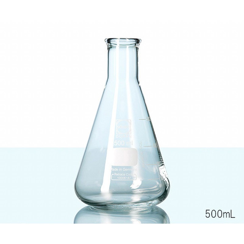 アンバーガラス フラスコ型 AGCテクノグラス 共通摺合せ三角フラスコ 200mL 24/40 1ケース1