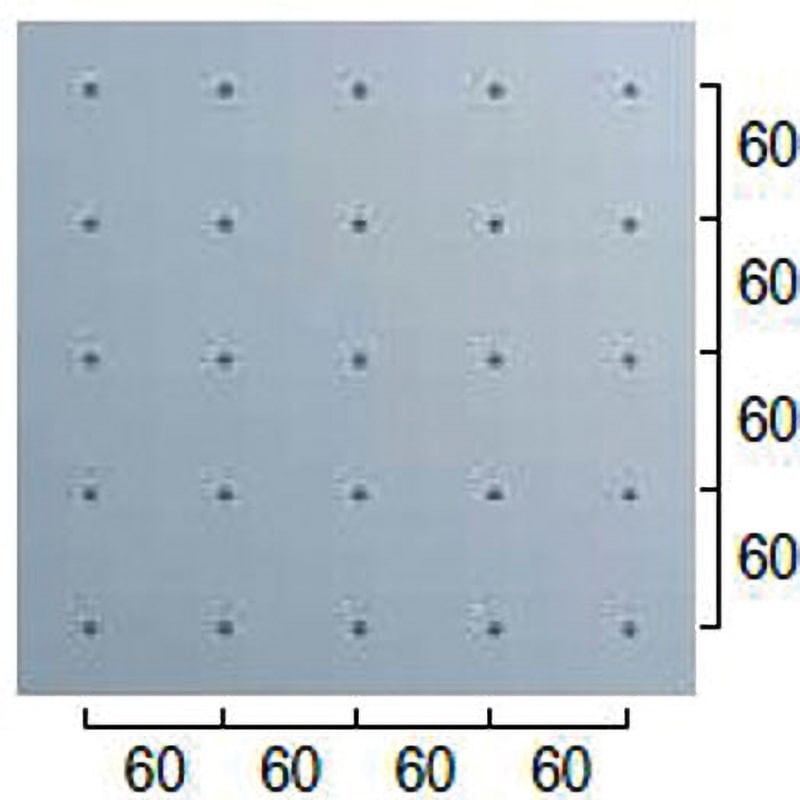 GER-22 R点字鋲用 穴あけゲージ 日本ハートビル工業 寸法300×300×0.8mm