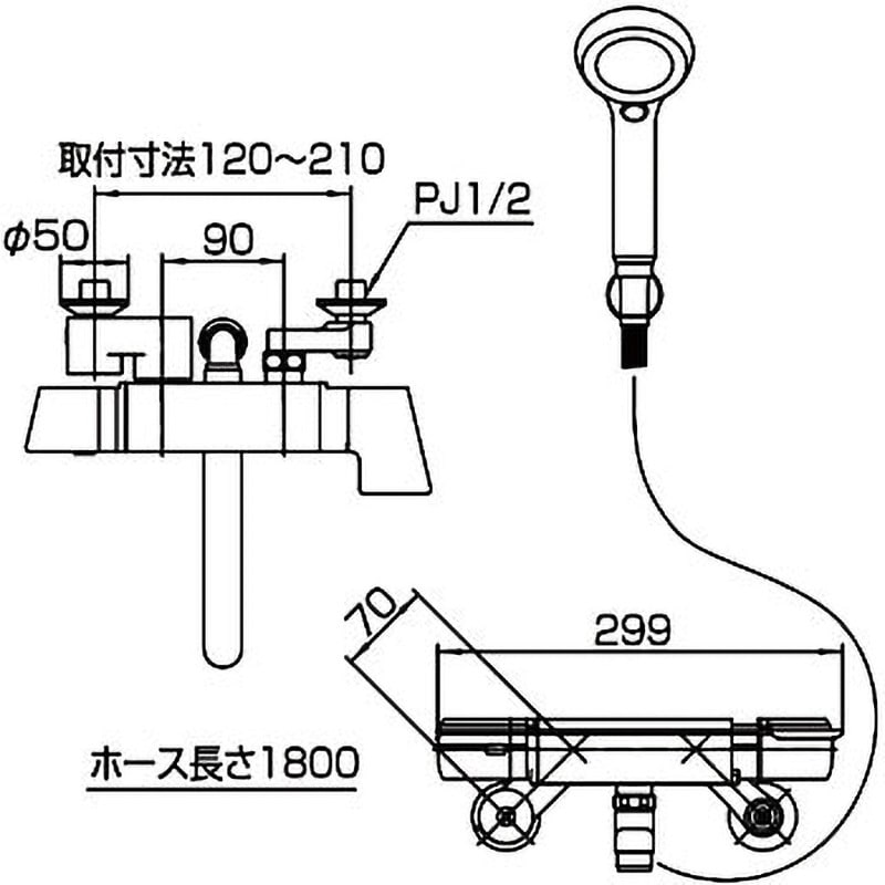 SK18121CTC-13 サーモシャワー混合栓 SANEI 吐水口長さ170mm SK18121CTC-13 サーモシャワー混合栓 SANEI 吐水口長さ170mm