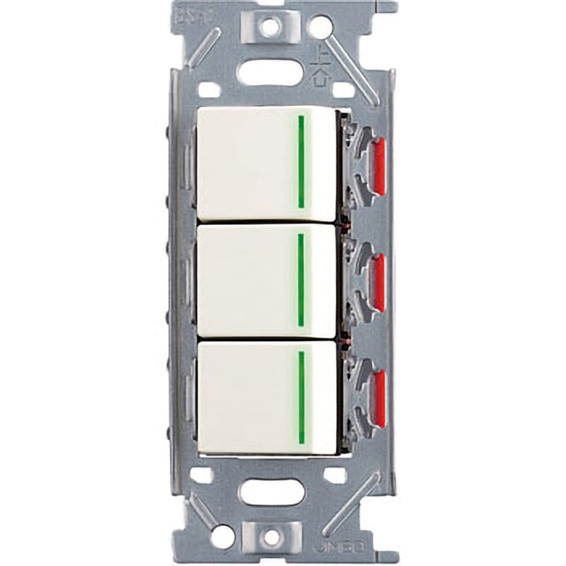 PXP-J-NKW03009-PW スイッチ・コンセントプレート ガイドランプ付埋込トリプルスイッチ 1セット LAMP(スガツネ工業) 【通販モノタロウ】