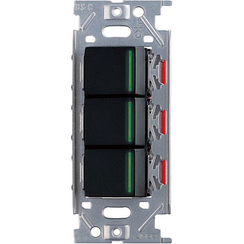 PXP-J-NKW03009-SB スイッチ・コンセントプレート ガイドランプ付埋込トリプルスイッチ 1セット LAMP(スガツネ工業) 【通販モノタロウ】