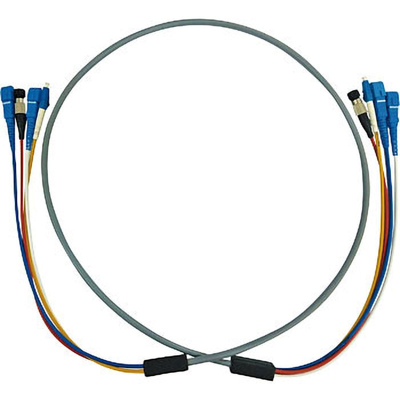 HKB-LCLCWPRB5-50 防水ロバスト光ファイバケーブル(LC-LCコネクタ) サンワサプライ 屋内用 芯数4 マルチモード 50m グレー色   HKB-LCLCWPRB5-50