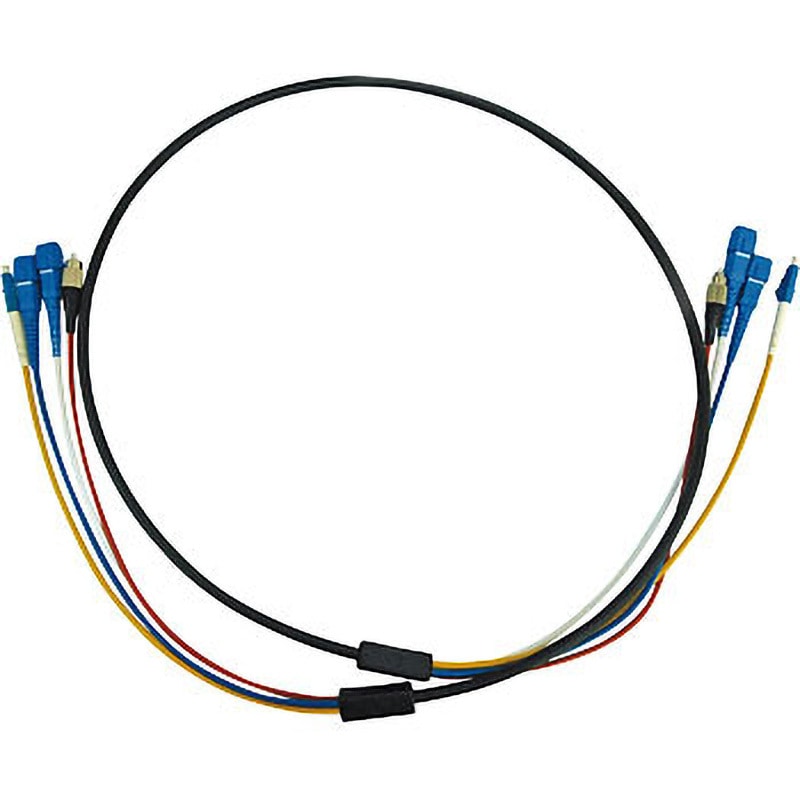 HKB-SCSCWPRB1-05 防水ロバスト光ファイバケーブル(SC-SCコネクタ) サンワサプライ 屋内用 芯数4 シングルモード 5m ブラック色   HKB-SCSCWPRB1-05