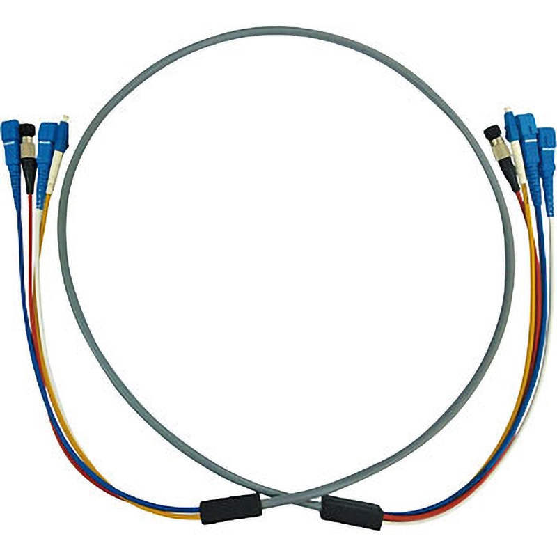 HKB-SCSCWPRB5-50 防水ロバスト光ファイバケーブル(SC-SCコネクタ) サンワサプライ 屋内用 芯数4 マルチモード 50m グレー色   HKB-SCSCWPRB5-50