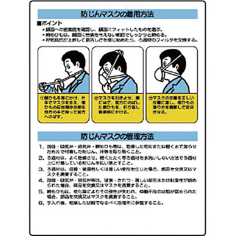 309-03 粉じん障害防止標識 1枚 ユニット 【通販モノタロウ】