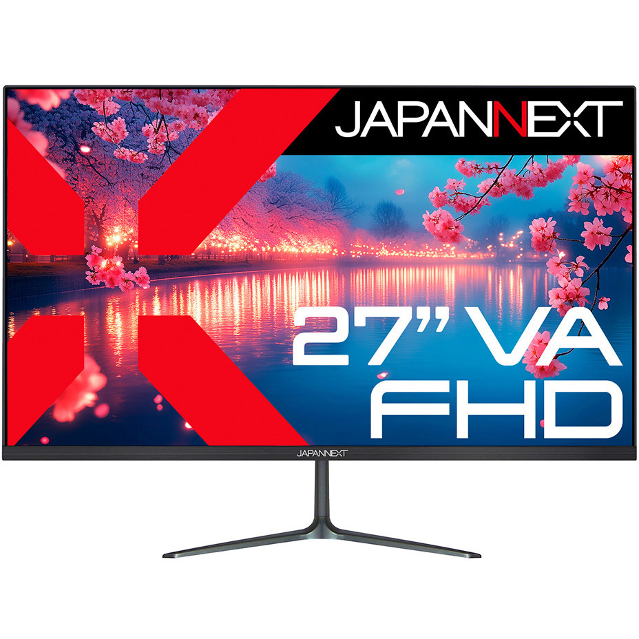 JN-V27FHD 27型/1920×1080/HDMI×1、VGA×1/ブラック/スピーカー有/2年保証 JAPANNEXT 非光沢 パネルVA フリッカーフリーYES