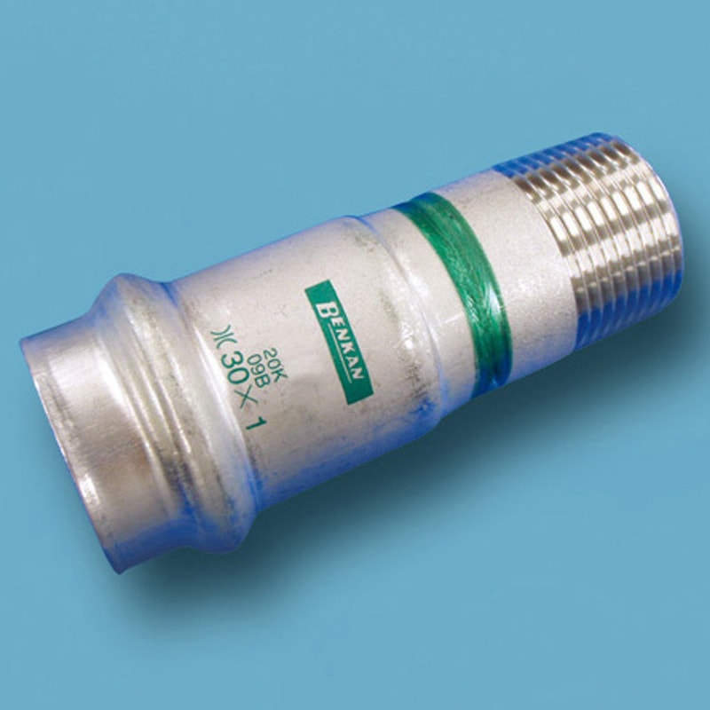 ASオス2型 ステンレス鋼管対応継手ダブルプレス 雄アダプタ付ソケット2型 1個 ベンカン 【通販モノタロウ】