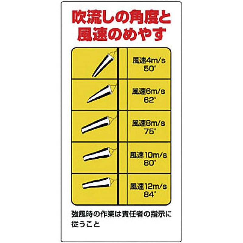 玉掛関係標識(吹流し関係標識) 縦600mm横300mm厚さ1mm 327-18