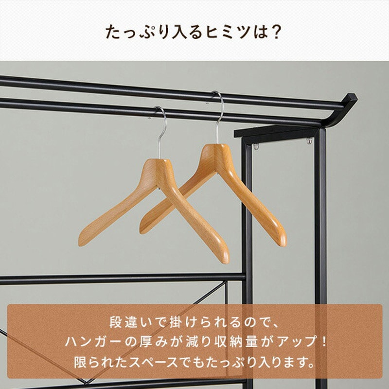 KP-DH-W 押入れダブルハンガー 伸縮タイプ 伸晃 ホワイト色 KP-DH-W