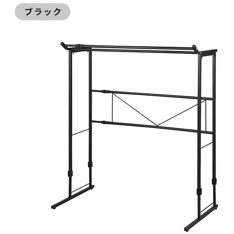 KP-DH-BK 押入れダブルハンガー 伸縮タイプ 伸晃 ブラック色 KP-DH-BK