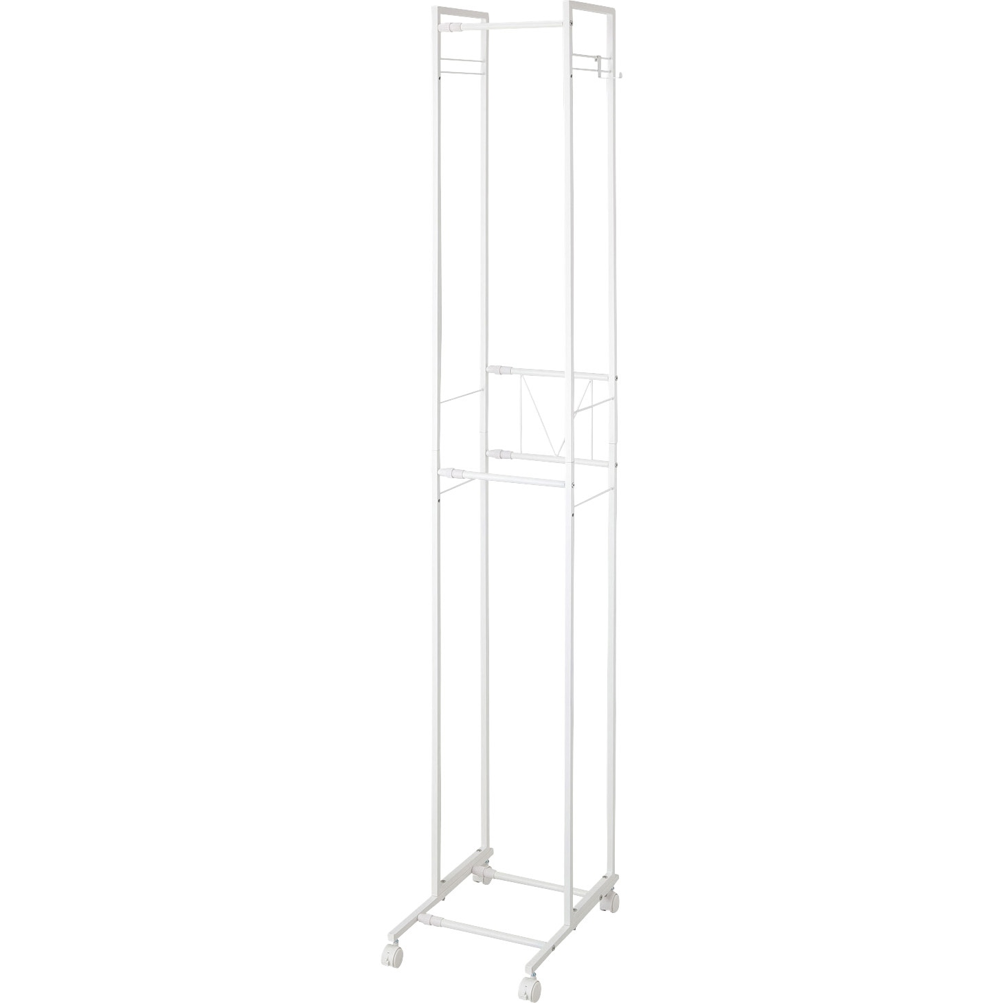 KP-2HS-W ハンガーラック 2段 伸縮タイプ 伸晃 ホワイト色