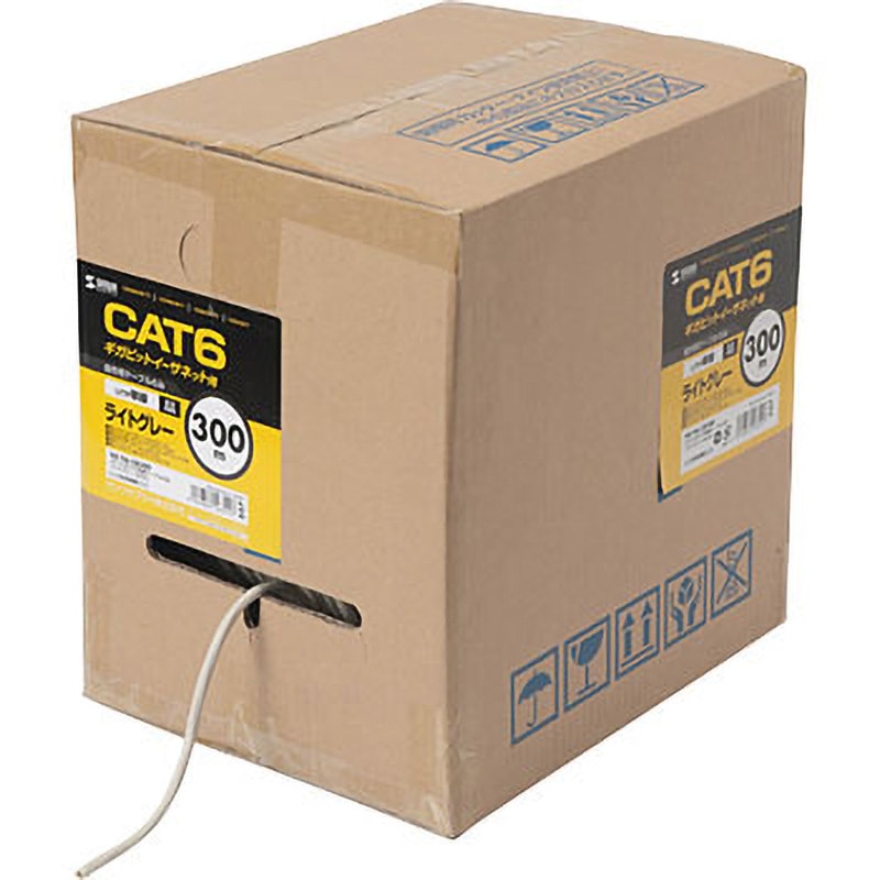 サンワサプライ KB-C6L-CB300WN CAT6UTP単線ケーブルのみ300m LAN LAN