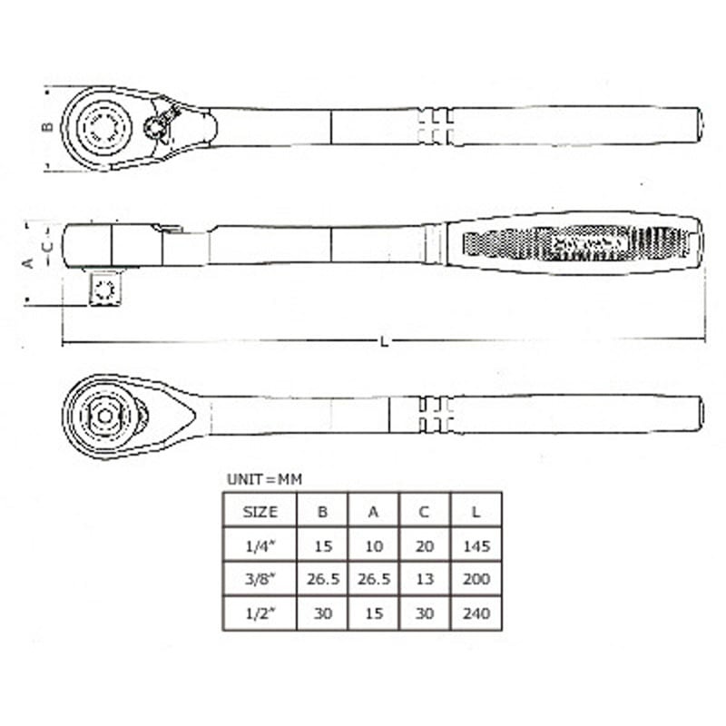 11560 超小型ヘッドクロスラチェットハンドル 1本 SIGNET(シグネット