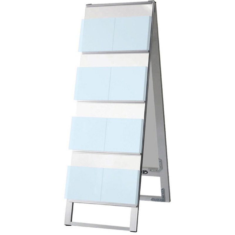 KSK-450X8R カタログスタンド看板 450幅4段両面 常磐精工 シルバー色
