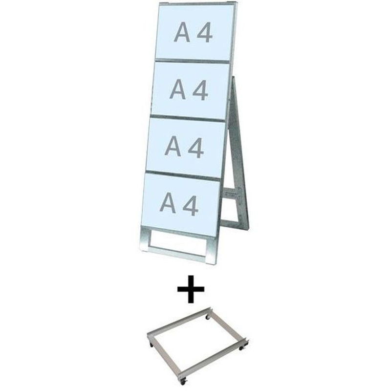 CCSK-A4Y4K-KSET カードケーススタンド看板 A4横4片面 アームキャスターセット 1台 常磐精工 【通販モノタロウ】