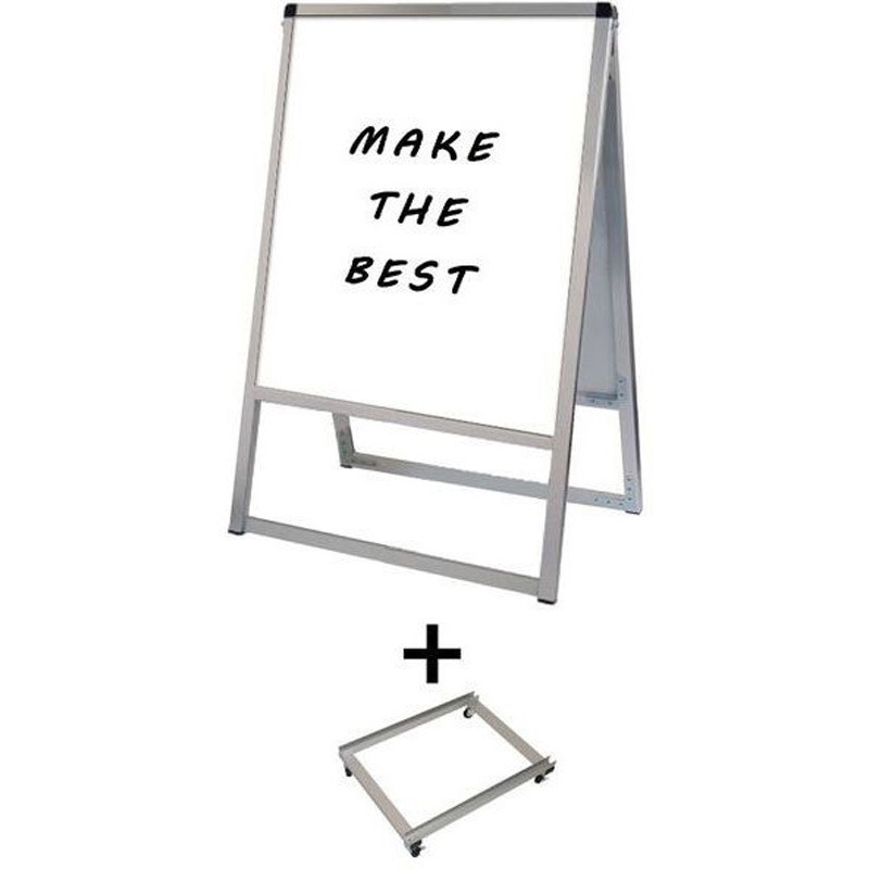 VASKWB-450X600R-KSET バリウススタンド看板ホワイトボード 450×600両面 アームキャスターセット 常磐精工 幅790mm高さ486mm  VASKWB-450X600R-KSET