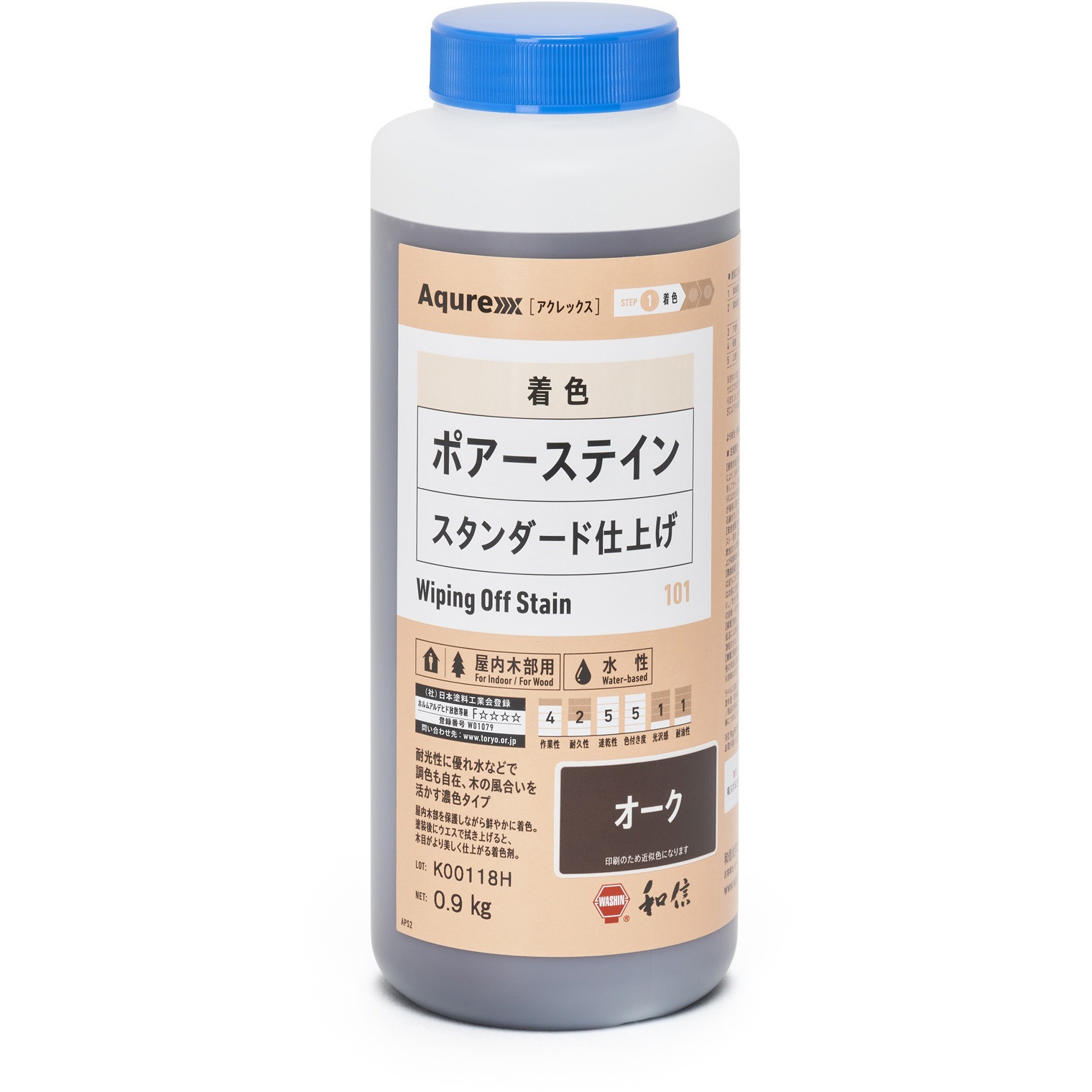 WASHIN アクアレックス 木部用ウレタン トップコート（ワックスの上 