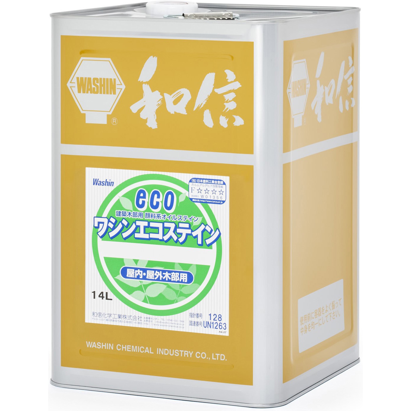 58309 ワシンエコステイン 和信化学工業 屋内外木部用 メープル色  1缶(14L)