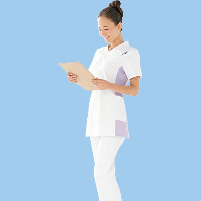 147-29-S レディススクラブ ファスナータイプ 147 KAZEN ホワイト
