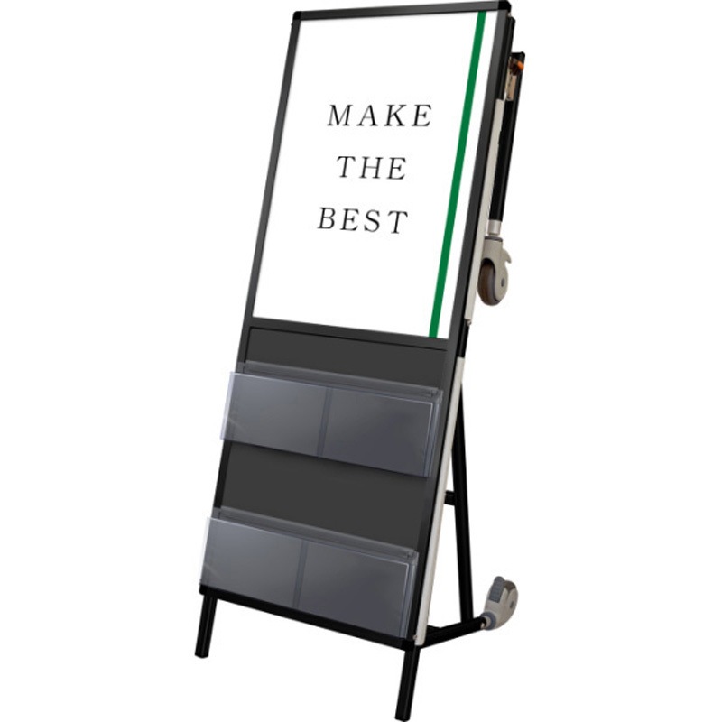 BSPS-NTANKA-ACKC ブラックサポートサイン ニューストレッチャー アクリルカバー(下部カタログケース2段) 常磐精工 幅630mm 高さ1730mm奥行740mm  BSPS-NTANKA-ACKC