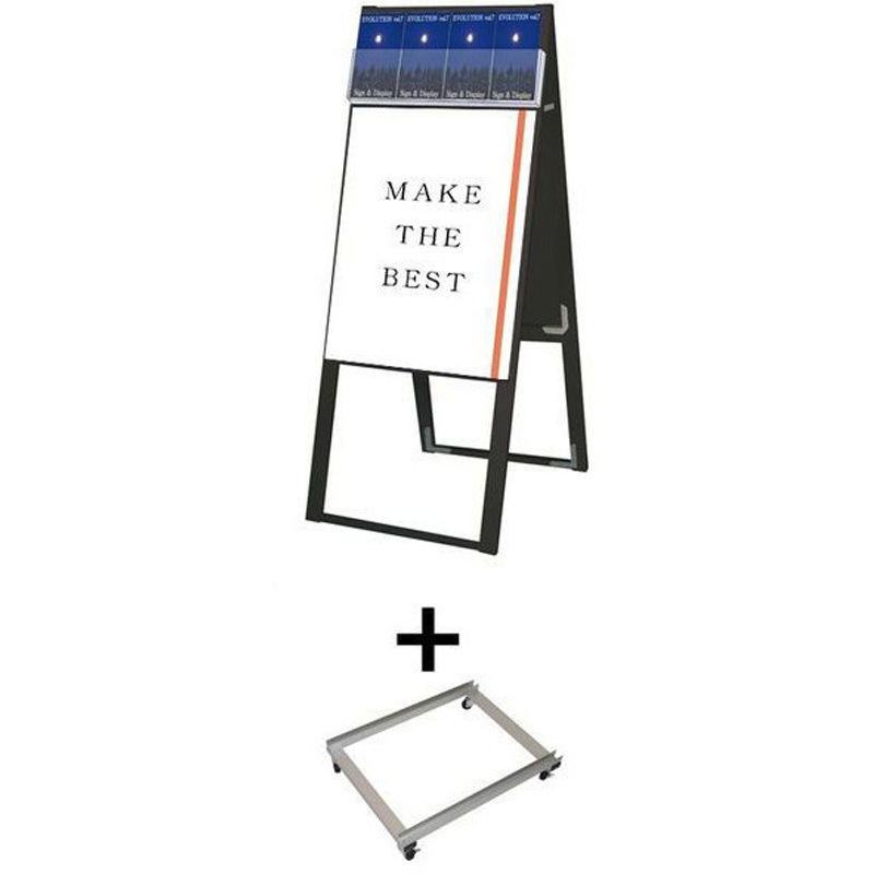 BPCSKD-A2R-KSET ブラックパンフレットケーススタンド看板 Dタイプ A2両面 アームキャスターセット 1台 常磐精工 【通販モノタロウ】